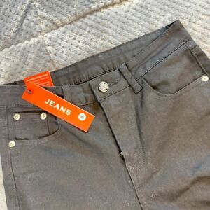 New Distressed Skinny Jeans High Rise Ripped Dark Wash Black Size 8